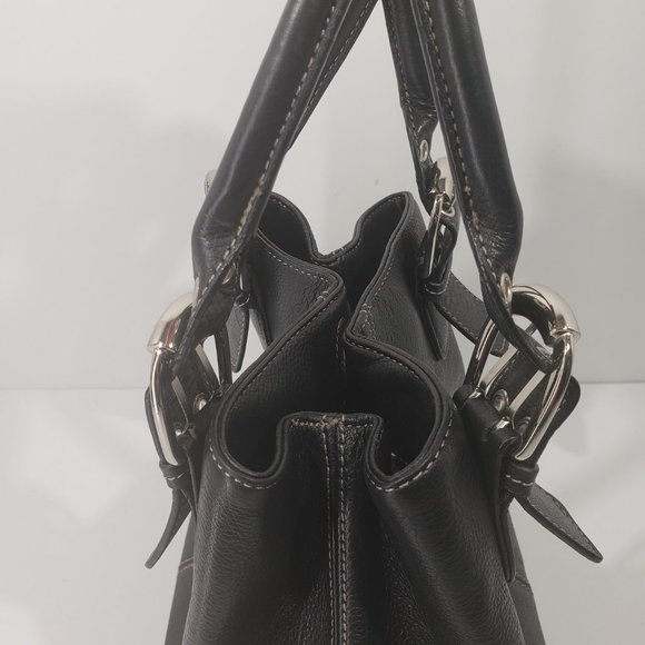 Tignanello Black Leather Bag with Adjustable Silver-toned Buckles and Hardware - Picture 8 of 12